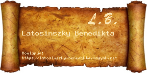 Latosinszky Benedikta névjegykártya